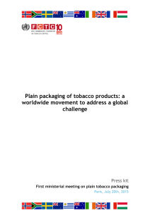 Plain packaging of tobacco products Plain packaging of tobacco products: a