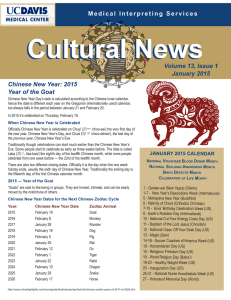 Chinese New Year: 2015 Year of the Goat
