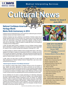 National Caribbean-American Heritage Month Marks Ninth Anniversary in 2014