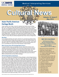 Asian Pacifi c American Heritage Month