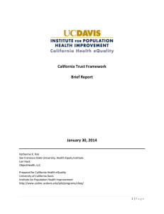 California Trust Framework Brief Report January 30, 2014
