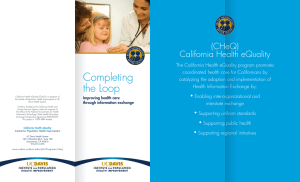 Completing (CHeQ) California Health eQuality