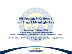 HIE Strategy in California and Stage 2 Meaningful Use