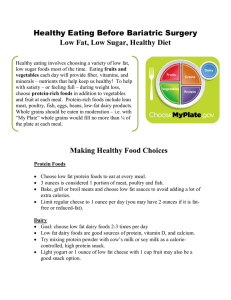 Healthy Eating Before Bariatric Surgery Low Fat, Low Sugar, Healthy Diet