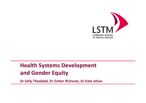 Health Systems Development and Gender Equity