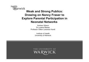 Weak and Strong Publics: Drawing on Nancy Fraser to Neonatal Networks