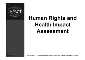 Human Rights and Health Impact Assessment ihia.org.uk