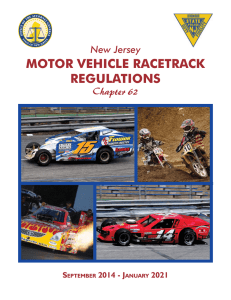 MOTOR VEHICLE RACETRACK REGULATIONS New Jersey Chapter 62