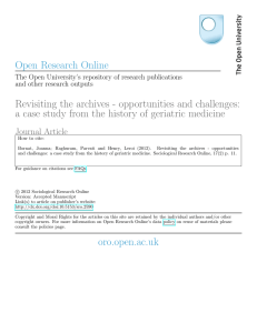 Open Research Online Revisiting the archives - opportunities and challenges: