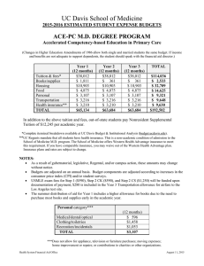 UC Davis School of Medicine  ACE-PC M.D. DEGREE PROGRAM