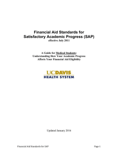 Financial Aid Standards for Satisfactory Academic Progress (SAP)
