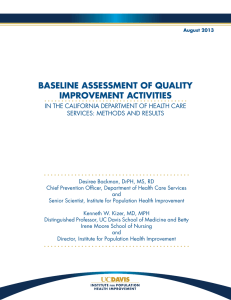 BASELINE ASSESSMENT OF QUALITY IMPROVEMENT ACTIVITIES SERVICES: METHODS AND RESULTS