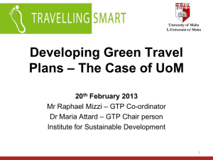 Developing Green Travel – The Case of UoM Plans