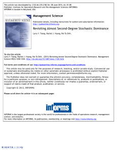 This article was downloaded by: [132.66.235.218] On: 08 June 2015,... Publisher: Institute for Operations Research and the Management Sciences (INFORMS)