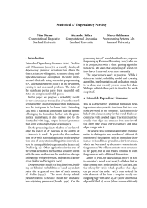 Statistical A Dependency Parsing