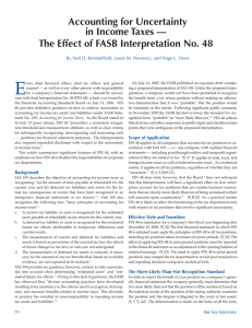 E Accounting for Uncertainty in Income Taxes —