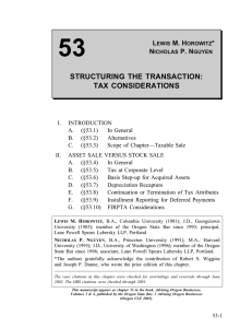 53 STRUCTURING THE TRANSACTION: TAX CONSIDERATIONS L
