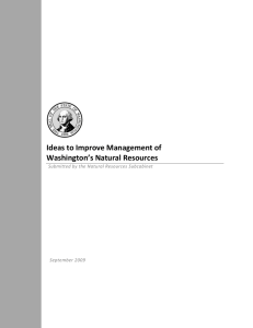 Ideas to Improve Management of Washington’s Natural Resources
