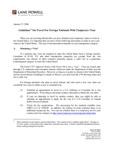 Guidelines* On Travel For Foreign Nationals With Temporary Visas