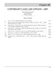 Chapter 2B Copyright Case Law Update—2007