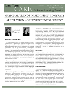 NATIONAL TRENDS IN ADMISSION CONTRACT ARBITRATION AGREEMENT ENFORCEMENT