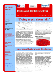 RCN Research Institute Newsletter  ‘Trying to pin down jelly’
