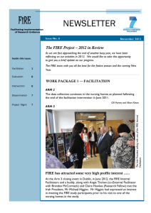 FiRE NEWSLETTER The FIRE Project – 2012 in Review
