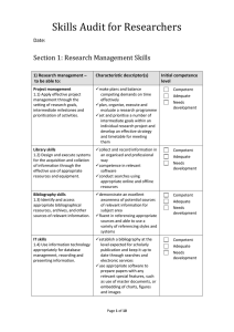 Skills Audit for Researchers  Section 1: Research Management Skills Date: