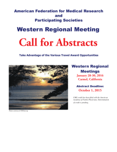 Call for Abstracts Western Regional Meeting American Federation for Medical Research and