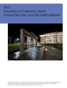 2015 University of California, Davis Annual Security and Fire Safety Report