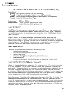 UC DAVIS CLINICAL PERFORMANCE EXAMINATION (CPX)
