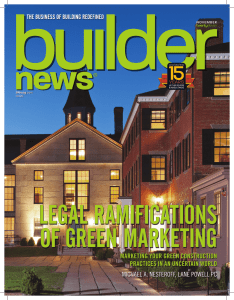 LEGAL RAMIFICATIONS OF GREEN MARKETING MARKETING YOUR GREEN CONSTRUCTION