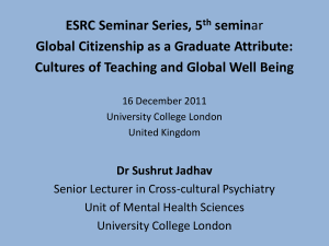 ESRC Seminar Series, 5 semin Global Citizenship as a Graduate Attribute: