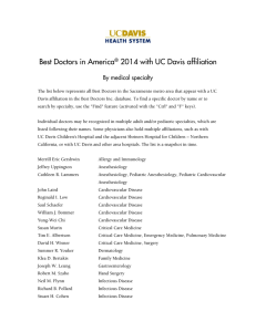 Best Doctors in America 2014 with UC Davis affiliation  By medical specialty
