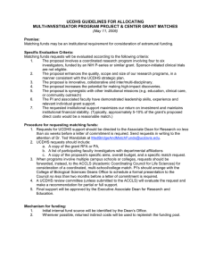 UCDHS GUIDELINES FOR ALLOCATING MULTI-INVESTIGATOR PROGRAM PROJECT &amp; CENTER GRANT MATCHES