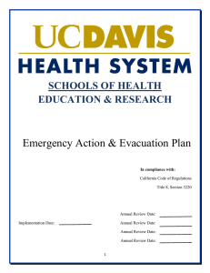 Emergency Action &amp; Evacuation Plan SCHOOLS OF HEALTH EDUCATION &amp; RESEARCH