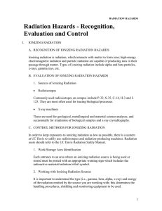 Radiation Hazards - Recognition, Evaluation and Control