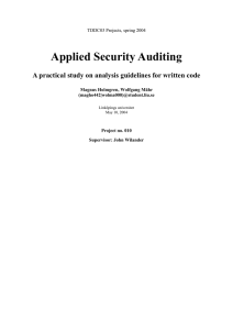 Applied Security Auditing