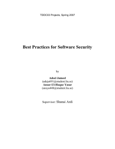 Best Practices for Software Security Shanai Ardi by ()