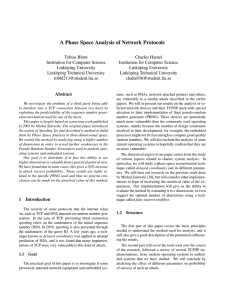 A Phase Space Analysis of Network Protocols