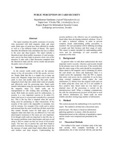 PUBLIC PERCEPTION OF CARD SECURITY Abstract }