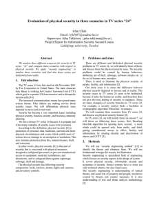 Evaluation of physical security in three scenarios in TV series...