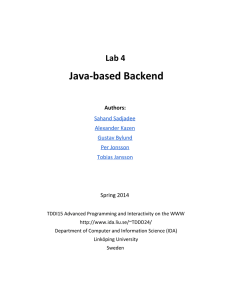 Java-based Backend Lab 4 Authors: Sahand Sadjadee