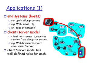 Applications (1) end systems (hosts): client/server model