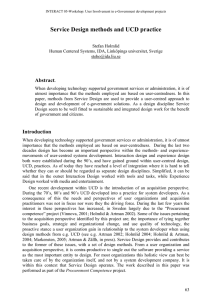 Service Design methods and UCD practice Abstract