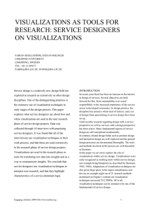 VISUALIZATIONS AS TOOLS FOR RESEARCH: SERVICE DESIGNERS ON VISUALIZATIONS