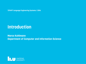 Introduction Marco Kuhlmann Department of Computer and Information Science