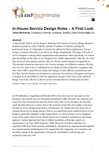 In-House Service Design Roles – A First Look