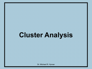Cluster Analysis Dr. Michael R. Hyman