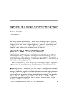 ANATOMY OF A PUBLIC-PRIVATE PARTNERSHIP  M R.